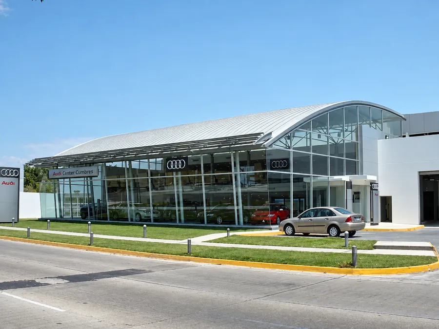Showroom de cristal de la agencia Audi en Zapopan