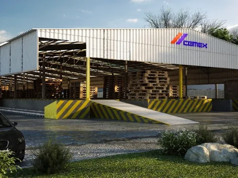 Render del andén del centro de distribución CEMEX
