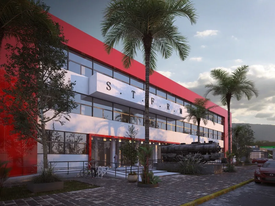 Render de la fachada del S.T.F.R.M. en Aguascalientes
